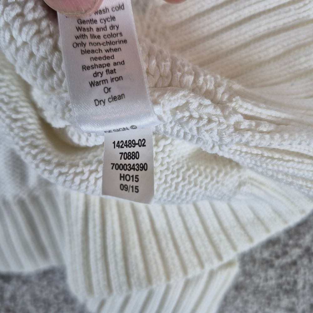 Athleta Turtleneck Sweater Womens‎ Small Ivory Textured Knit Breckenridge - Picture 5 of 8